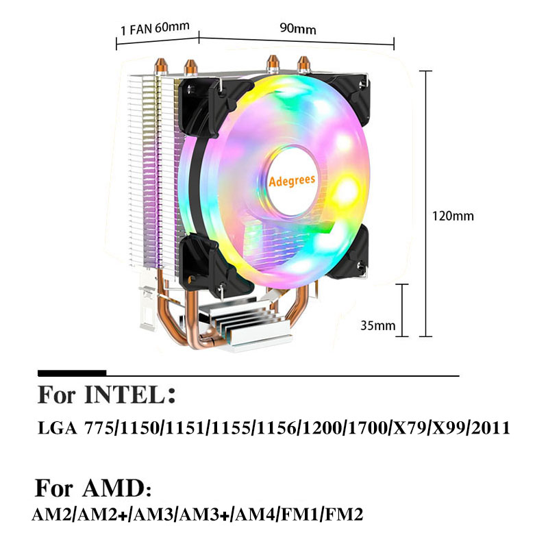 CPU Cooler 3Pin/4Pin PWM CPU P - Cpu Cooler review and price