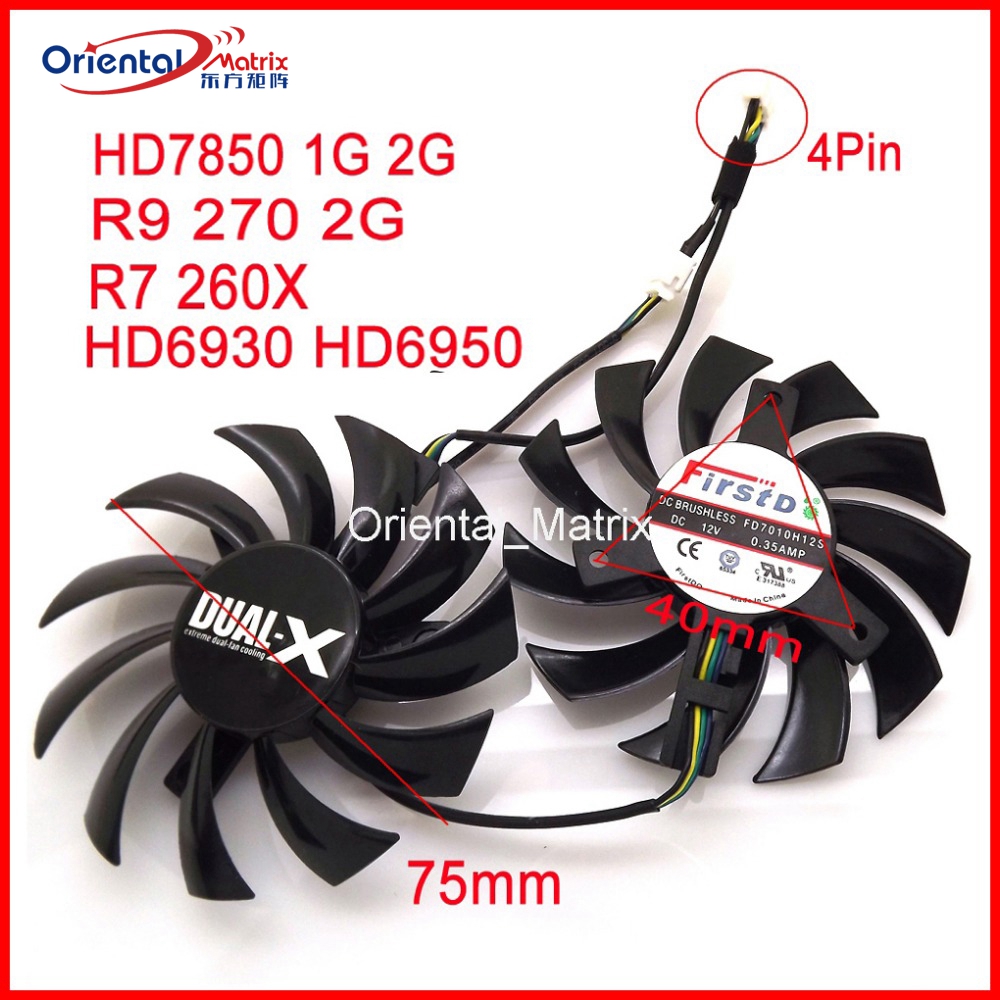 2pcs/lot FD7010H12S 75mm DC12V - Cpu Fan review and price